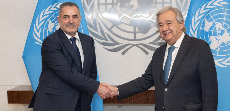 José Alberto Bríz Gutiérrez, Representante Permanente de la Republica de Guatemala ante la Organización de las Naciones Unidas, presenta sus credenciales al Secretario General António Guterres